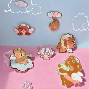 Épingles à revers en métal personnalisées, mignonnes, de style dessin animé, anime, vente en gros, épingles en émail dur de haute qualité, animaux - Product Image 2