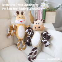 Jouets à mâcher pour chiens en corde de coton les plus vendus, design noué, nettoyage buccal, forme animale, style mignon, Père Noël-Vache-Girafe, vente en gros, personnalisables