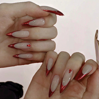 Ventes en gros de faux ongles, emballage personnalisé, ensemble de faux ongles, couverture complète, colle acrylique, design pré-conçu, doigt, 10 pièces, haute qualité