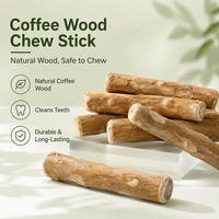 Bâton à mâcher de luxe en bois de café naturel pour chien – Durable, résistant à l'usure, nettoie les dents, jouet anti-ennui pour petits/moyens/grands chiens
