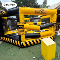 Jeu gonflable Wipeout de carnaval, en PVC durable, avec balayeuse mécanique, capacité 8 personnes, pour location d'événements extérieurs