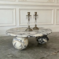 Table basse moderne de luxe nordique en marbre, socle durable Calacatta Viola, ensemble de meubles pour chambre et salon