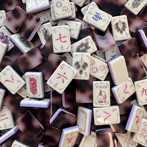 Offre Spéciale Stock 2026 <span class=keywords><strong>Nouvelle</strong></span> Arrivée Série <span class=keywords><strong>Eloise</strong></span> Tuiles de Mahjong en Acrylique Écaille de Tortue de Luxe à 3 Couches Durables Écologiques pour 4 Joueurs - Product Image 1