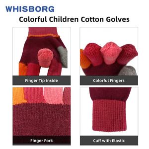 ถุงมือปั่นจักรยานสำหรับเด็กผู้ชายถุงมือผ้าฝ้ายถักสำหรับเล่นสกีกลางแจ้งใช้ได้ทุกวัน - Product Image 3