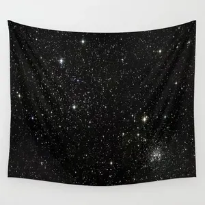 Night Sky Moon Star Tapestry Galaxy Beautiful Shiny Lighted Space Constellation Custom Wall Hanging