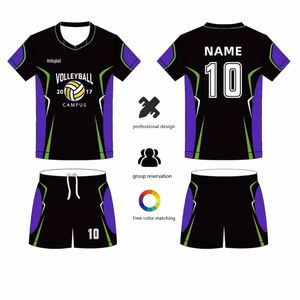 Uniformes de Voleibol Unisex Transpirables y Cómodos de Poliéster 100% de Fábrica, Camisetas de Cuerpo Entero con Impresión Personalizada por Inyección de Tinta - Product Image 2