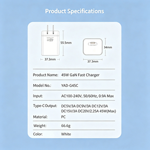 Mini Caricatore USB C GaN da 45W con Ricarica Rapida PD, Blocco Singolo Type-C a Bassa Temperatura per MacBook Air, <span class=keywords><strong>iPhone</strong></span> 16, Serie 15, Caricabatterie Veloce - Product Image 6