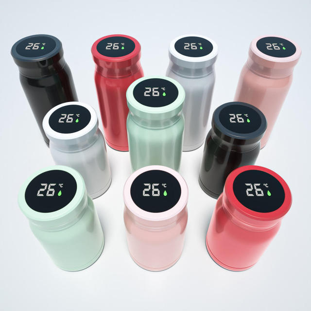 High Grade Glass LED Termos Digitales Touch Screen Temperature Display Thermo Cup 304 Vacuum Flask Smart Water Bottle