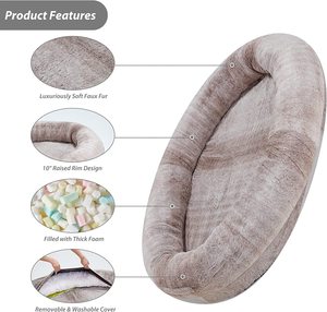 Lit <span class=keywords><strong>pour</strong></span> chien humain de sécurité de 175 cm, grand, populaire, imperméable, grand canapé <span class=keywords><strong>pour</strong></span> une personne, lit rond long en peluche <span class=keywords><strong>pour</strong></span> animaux de compagnie, nid <span class=keywords><strong>pour</strong></span> chat - Product Image 6