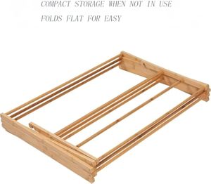 Étagère à <span class=keywords><strong>linge</strong></span> en <span class=keywords><strong>bois</strong></span> de qualité supérieure pliable étagère de séchage du <span class=keywords><strong>linge</strong></span> autoportante serviettes et <span class=keywords><strong>linge</strong></span> de maison étendoir à <span class=keywords><strong>linge</strong></span> réglable en hauteur - Product Image 5