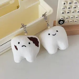 JM Kawaii Mini Plush Keychains Tooth Fairy Custom Stuffed Toys Animals Tooth Shape Funny Cute Plush Keychain Plushies