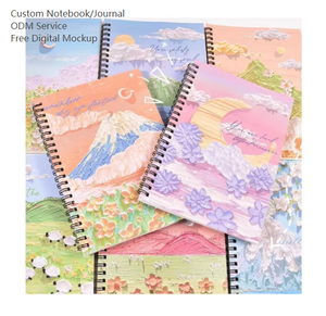 Cuaderno con cubierta de cuero A5 de dibujos animados bonitos al por mayor de fábrica, papelería impresa para estudiantes universitarios, <span class=keywords><strong>libro</strong></span> de arte Rollover grueso - Product Image 1