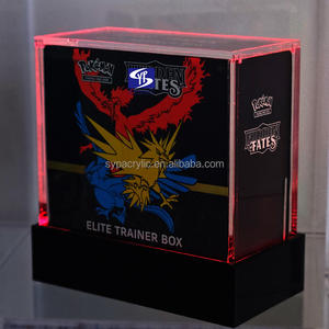 Support de présentation portable pour boîte d'entraînement d'élite (ETB) Pokémon, en acrylique LED personnalisé SYP, scellé, avec socle, couleur noire, pour booster LED - Product Image 3