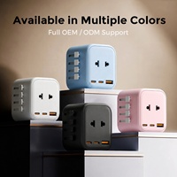 Adaptador de Enchufe Internacional Worldplug GaN de 20 W con Carga Rápida y Doble Puerto USB, Adaptador de Viaje Universal, Enchufe de Pared para Viajes en Estados Unidos