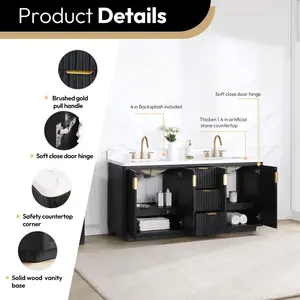 Homedee vietnam גודל גדול כהה אלון חדר אמבטיה יהירות - Product Image 4