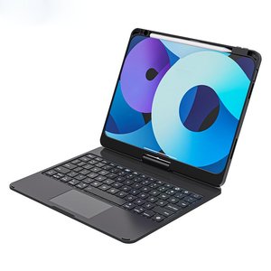 Funda con teclado mágico transparente, giratoria, retroiluminada, con ranura oculta para lápiz extraíble, conectividad, carga Tipo-C, 11'', Laudtec - Product Image 2