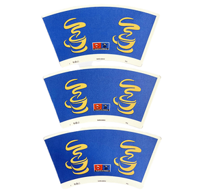 พิมพ์สีฟ้าและเจาะถ้วยกาแฟแขนแม่แบบการออกแบบสำหรับแฟนกระดาษผู้ผลิตสำหรับเครื่องขึ้นรูปถ้วย - Product Image 4