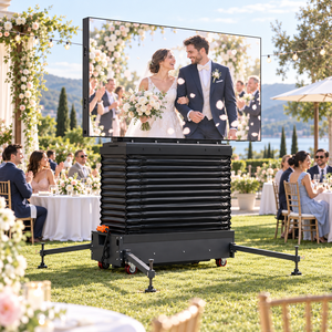 Écran LED extérieur P4 économique sur roues, installation rapide, écran LED mobile pour location d'événements de mariage, résistant au vent, pour cérémonies - Product Image 1