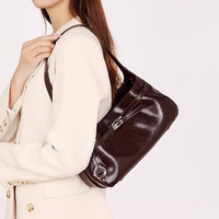 Sac à bandoulière chic et minimaliste en cuir fendu imperméable pour femme - Fourre-tout et sac bandoulière polyvalent pour usage quotidien au design épuré