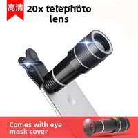 Kit Lensa Telefoto Zoom 20X untuk Ponsel, HD, Fokus Dapat Diatur, Lensa Kamera Eksternal untuk Fotografi Jarak Jauh