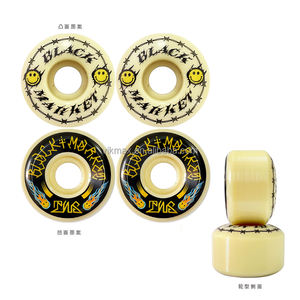 Pièces de skateboard Black Market, style street professionnel, roues double-courbées en polyuréthane 52/53mm 102A, multi-modèles pour - Product Image 2