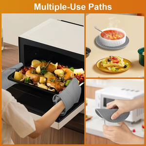 Gants de cuisine en silicone imperméables avec logo personnalisé, antidérapants, pour la cuisson et la pâtisserie - Product Image 6