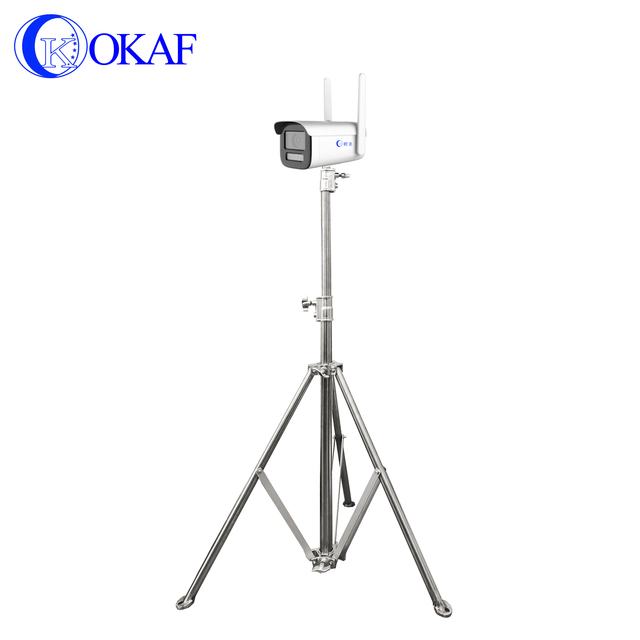 Stainless Steel Tripod Build in Battery System With Manual Telescopic  for PTZ Camera Stand