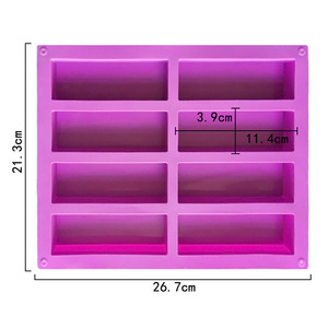 8 khoang hình chữ nhật không dính dễ dàng phát hành Silicone xà phòng khuôn granola dính khuôn - Product Image 2