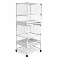 Cage à oiseaux moderne en verre de qualité supérieure, robuste et durable, personnalisable par l'OEM, avec roulettes fixables pour perroquets et petits oiseaux