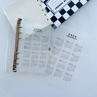 Séparateur de calendrier A5/A6 2026 pour classeur à 6 anneaux, classeur à feuilles mobiles, planificateur de budget, séparateur de journal, papier de remplissage givré