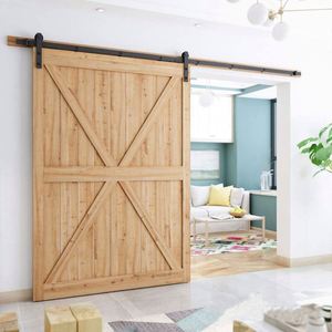 WEKIS Kit de Rieles Deslizantes de Acero para Puertas Correderas Tipo Granero, con Rodillos en Forma de Corazón Retro, Fácil de Instalar, para Armarios y Dormitorios - Product Image 1