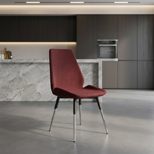 CALINA Modern Dining Chair Cotton Fabric Seat Metal Legs for Home Hotel Restaurant Cafe - Product Image 1