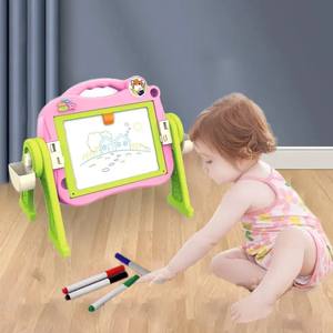 Mainan menggambar 3 IN 1 anak-anak, mainan belajar papan gambar dua sisi magnetik multifungsi untuk hadiah anak-anak dengan lampu musik 2025 - Product Image 2