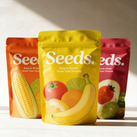 Sacs en plastique personnalisés imprimés pour emballage de graines agricoles, en aluminium laminé, 50g, 100g, 250g