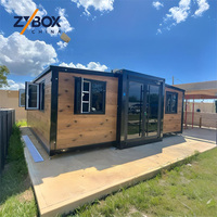 Casa Modular Prefabricada ZYBOX Resistente al Invierno de 20 pies/40 pies, Villa de Lujo Expandible Tipo Contenedor con Toldo para Oficina, Edificio, Hotel