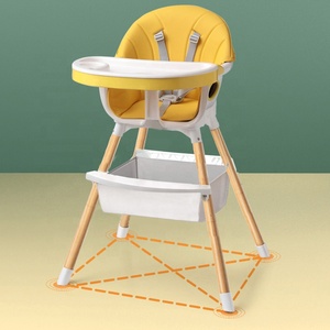 Chaise haute pour bébé en bois et plastique, réglable en <span class=keywords><strong>hauteur</strong></span>, nouveau design, prix d'usine - Product Image 4