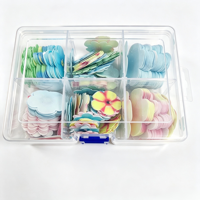 Boîte de rangement pour feuilles de papier wafer à motifs floraux, vente en gros, directement de l'usine, fourniture OEM, en stock, pour décoration de gâteaux