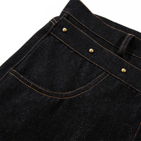 Pantalon court en jean tendance pour homme, coupe droite ample, style urbain unique, boutonné, longueur trois-quarts