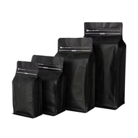 8oz/0.5lb/250g Noir Sacs de Café avec Valve Stand Up Pouch Zipper Convivial Éco Café Emballage Sacs