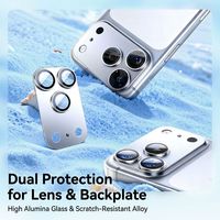 Protection d'objectif d'appareil photo en verre trempé 9H anti-reflet et anti-traces de doigts en alliage d'aluminium, design personnalisé pour iPhone 17 Pro