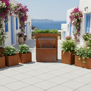 Jardinière en acier <span class=keywords><strong>Corten</strong></span> pour décoration artistique, grande jardinière extérieure, pot de fleurs pour parc et jardin, ornement sur mesure, style européen moderne, facile à installer - Product Image 1