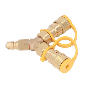 Y Type Copper Gas Connector 3/8 Quick Connect <b>Plug</b> In <b>Adapter</b> For Gas Hose - Product Image 4