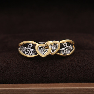 Anillo de compromiso con forma de corazón F512 para mujer con circonita cúbica creada en laboratorio, joyería de moda - Product Image 2