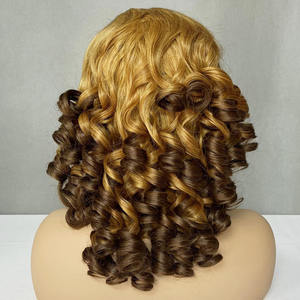 Perruques en dentelle frontale SDD 13*4, boucles printanières, vente en gros, 14 pouces, quatre couleurs, stock complet, parfaites pour un usage quotidien - Product Image 4