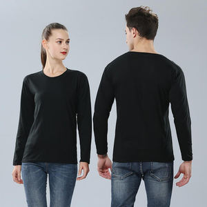 T-shirt à manches longues en coton polyester personnalisé pour hommes T-shirt ajusté confortable vente en gros - Product Image 4