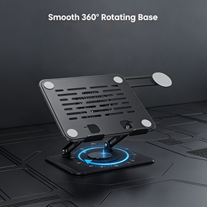 Supports de bureau portables Great Roc avec base rotative à 360°, grand ventilateur de refroidissement, <span class=keywords><strong>support</strong></span> portable pour ordinateurs portables et tablettes de 10 à 17 pouces - Product Image 3