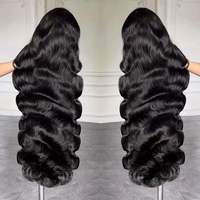 Perruque Lace Front Cheveux Humains Ondulés Profonds 13x6 HD Transparente Sans Colle Pré-Pluckée avec Baby Hair Cheveux Humains Vierges Brésiliens