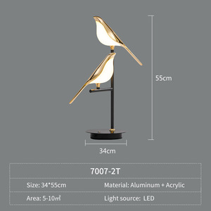 Lampe de table LED PM en acrylique, design nordique en forme de pie, pour lecture, bureau, chevet, hôtel, lampe de sol créative - Product Image 5