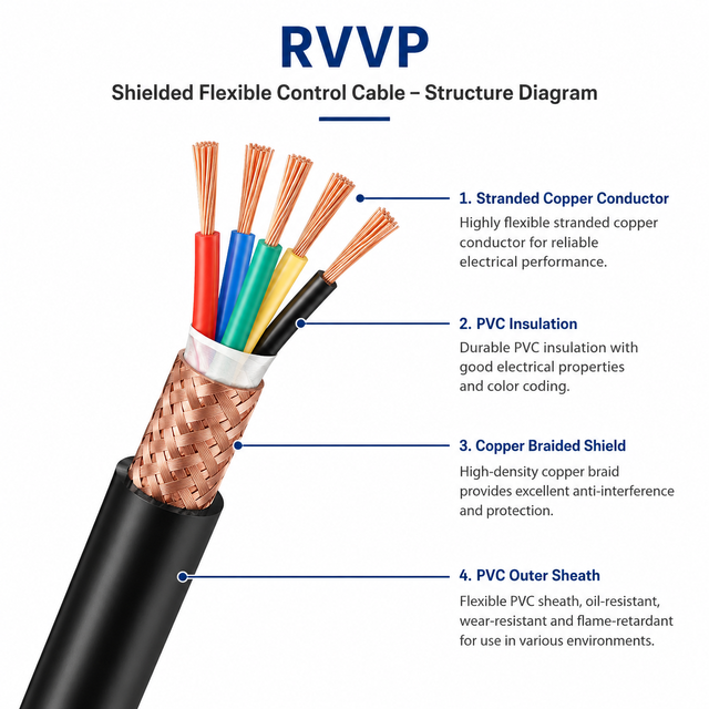 Wholesale Multi Core Cable RVVP 300V Control Electrical Cable XLPE PVC Copper RVVP