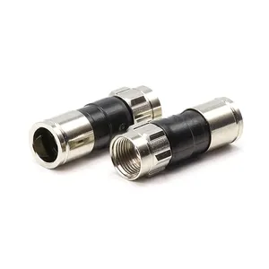 Coaxial Cable Coax Waterproof Rg59 Rg6 F Male Connector F Plug compression Rg6 F Male Connector